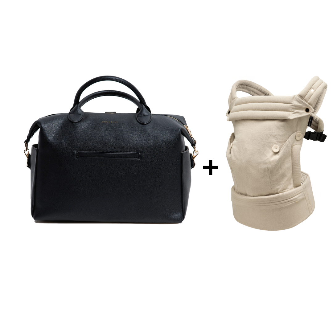 Bundel |  Sienna Luiertas Black/Gold + Elva Draagzak