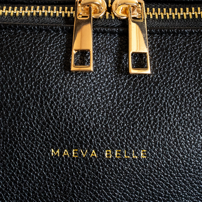 MAEVA BELLE LUIERTAS - BLACK VEGAN LEATHER- GOLD HARDWARE (PRE ORDER NU, EIND JULI LEVERBAAR)