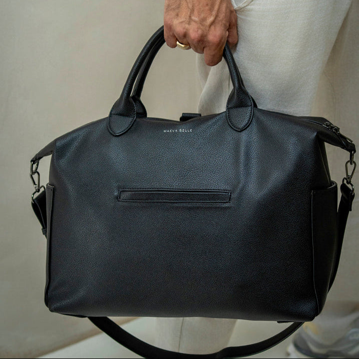 MAEVA BELLE DIAPER BAG – schwarze Wickeltasche mit schwarzen